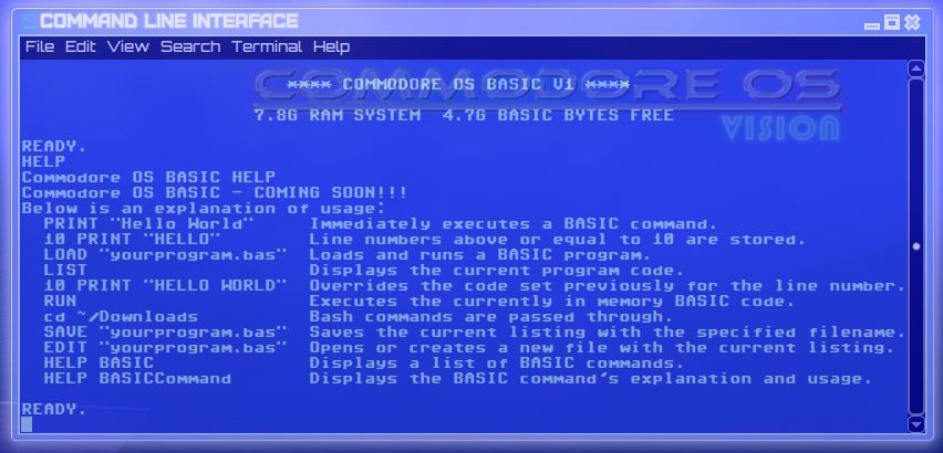 Commodore OS BASIC - Coming soon to a terminal near you.